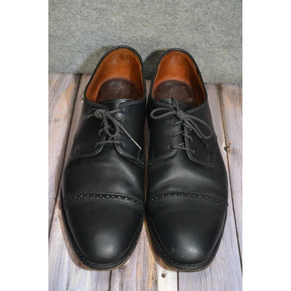 Allen Edmonds Boulevard Shoes Mens 12 D Black Leather Cap Toe Derby Dress 7482 - Picture 3 of 16